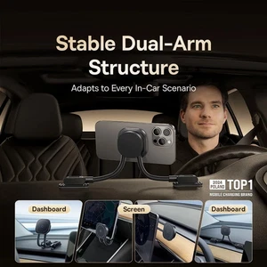 Baseus PrimeTrip C03s Dual-Arm Magnetic Car Mount – 20 N, Dashboard/Windscreen - Picture 1 of 9