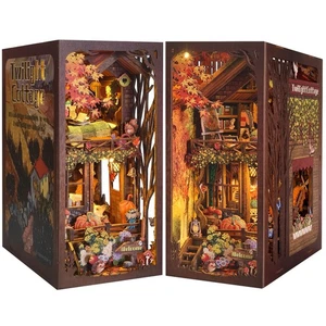 Book Nook Kit, DIY 3D Wooden Puzzle Bookend Booknook Miniature Doullhouse Kit... - Picture 1 of 6