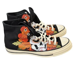 Converse Chuck 70 High Top Dia De Los Muertos Black Unisex Size 10 - Picture 1 of 6