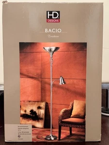 HD Designs Bacio Torchiere Floor Lamp 72" Brushed Nickel w/ Reading Light - Picture 1 of 5