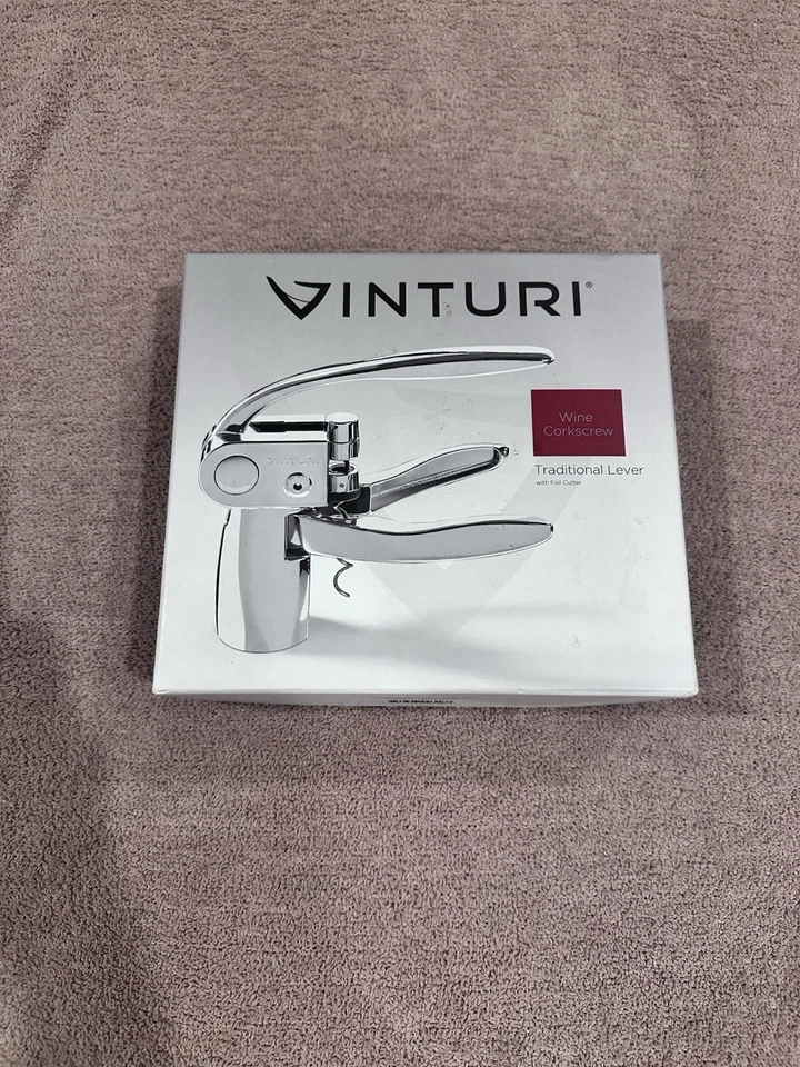 Традиционный рычажный винный штопор VINTURI с резаком фольги дополнительный штопор в коробке - Изображение 1 из 4