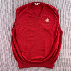 Peter Millar Trump International Golf Club Red Merino Wool Sweater Vest Large - Picture 1 of 8