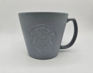 Starbucks 2019 Embossed Siren Mermaid Matte Gray Ceramic Mug Grande 16 oz - Picture 1 of 7