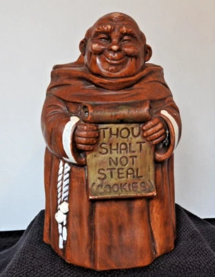 Old Monk Friar Tuck "Thou Shalt not Steal, Cookies" Ten Commandments Cookie Jar - Image 1 of 4