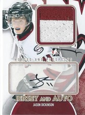 2012-13 ITG Heroes and prospects Jersey Autograph JASON DICKINSON # MA-JD Gold
