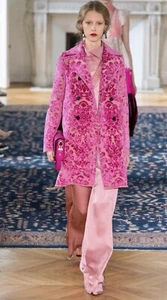 VALENTINO Runway Pink Mauve Silk Wide Leg Pants - Picture 1 of 9