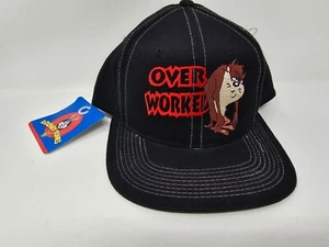 Vintage NOS TAZ Hat Snapback Tazmanian Devil Tags Looney Tunes Over Worked - Picture 1 of 7