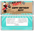 Emballages de bar à bonbons personnalisés fête d'anniversaire Dirt Bike - Favori des bonbons