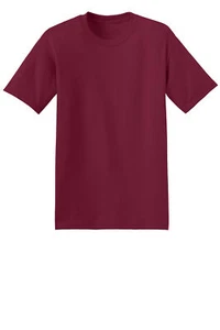 Hanes Heavyweight 50/50 Cotton/Polyester Stort Sleeve T-Shirt - Maroon - Picture 1 of 2