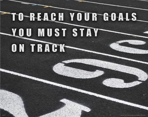 Stay on Track Goals Motivational Poster Print Running Jogging Classroom MVP607 - Picture 1 of 1