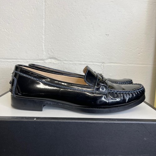 TOD’S TOD's Mocassini da Guida Nero Pelle Verniciata Scarpe Slip On Donna 40 EU 10 US