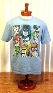 DC Comics Justice League Licensed Graphic T Shirt Blue Large Batman Superman - Picture 1 of 8