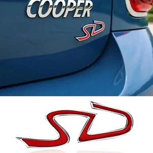 For SD Badge S D For Mini Cooper Metal Badge Decal Emblem Sticker Red - Picture 1 of 6