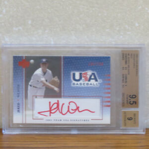 2003 USA Baseball Signatures Red Jered Weaver Card BGS 9.5 Auto 9.