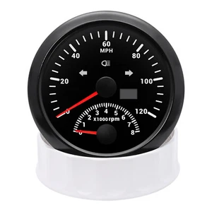 85mm GPS Speedometer 0-120MPH with Tachometer Gauge 0-8000RPM for Car Motorcycle - Picture 1 of 12