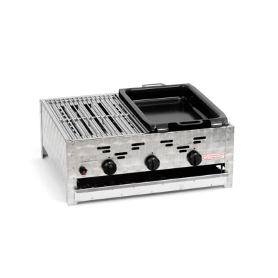 Edelstahl-Brenner Gasgrill Gasbräter 3-flammig 11kW Gastro BBQ Neu GT3EM - Bild 1 von 4