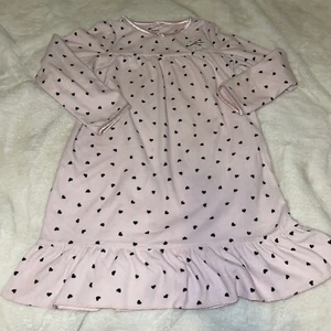 Carter's Girls Bunny Heart Print Microfleece Pink Nightgown - Picture 1 of 8