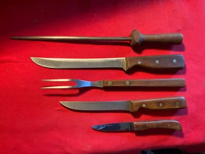Vintage 5 Chicago Besteck Griff Metzger Messer 66S, Stahl, 62S, Gabel, Tasche - Bild 1 von 5