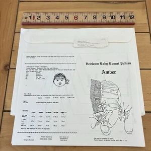 Heirloom Baby Sun Bonnet Sewing Pattern AMBER Prairie Style Uncut Factory Folded - Picture 1 of 2