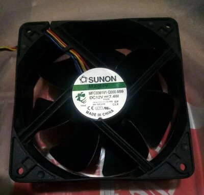 SUNON 4-wire PC DC 12V 7.4W 120 x 120 X 38mm Fan  - Image 1 of 4