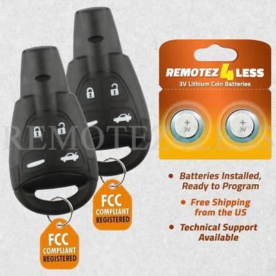 Replacement for Saab 9-3 9.3 9-5 9.5 Keyless Remote Car Entry Key Fob Pair - Image 1 of 4