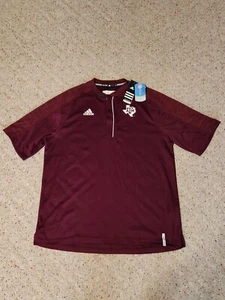 Texas A&M Aggies Adidas 1/4 Zip Uomo Camicia Grande Climalite Marrone Nuova con etichette - Foto 1 di 9