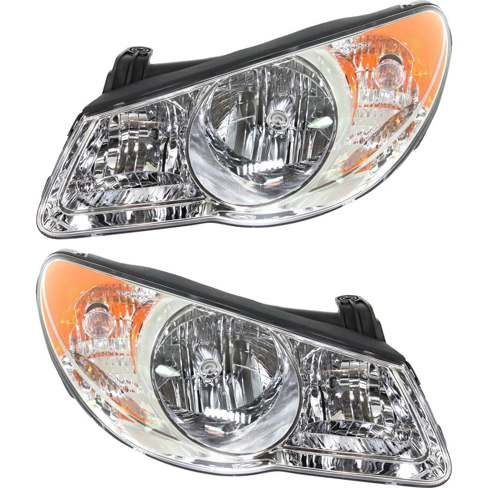 Headlights Pair For 2007-2009 Hyundai Elantra Passenger & Driver Left + Right - Image 1 of 4