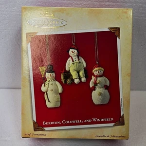 Hallmark Keepsake Ornament Burrington Coldwell Windfield 2003 Set of 3 Snowmen - Picture 1 of 6