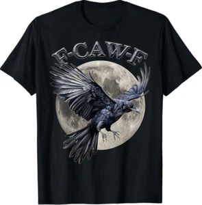 Camiseta Cuervo Negro, F-Caw-F Divertida Pájaro Negro Luna Gótica Humor Adulto - Imagen 1 de 8