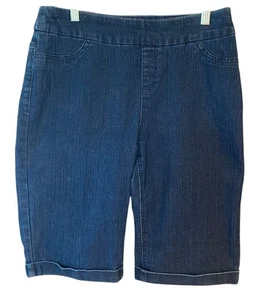 Bermudas Soft Surroundings Talla S Denim Azul Puño Elástico Pull-On - Imagen 1 de 5