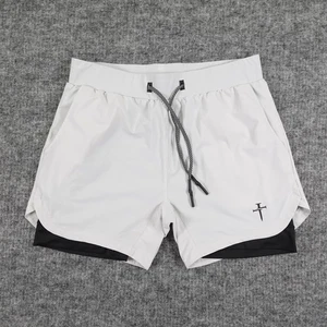 Three Nails Shorts Mens Medium Light Gray Lined Drawstring Athletic Running - Picture 1 of 10
