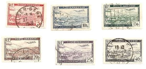 ALGERIA C1-2-3-4-5-6 - Aereo sopra il porto di Algeri "Posta Aerea" 6 francobolli - Foto 1 di 1