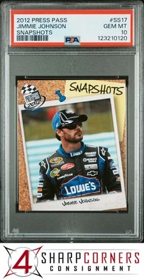 2012 PRESS PASS SNAPSHOTS #SS17 JIMMIE JOHNSON HOF POP 1 PSA 10 - Image 1 of 3