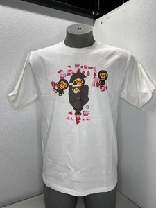 Bape Mens T-Shirt White/Pink Size L ABC Camo College Milo Tee Short Sleeve - Picture 1 of 16