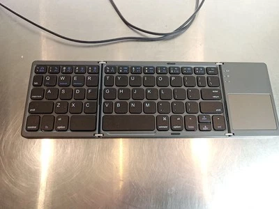 Foldable Wireless Bluetooth Keyboard with Touchpad for Windows iOS Android Gray - Image 1 of 4