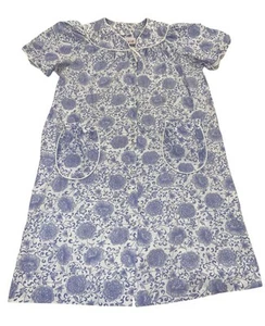 Vintage Breakfast Club Floral Housecoat Medium Pearl Snap Nightgown House Dress - Picture 1 of 13