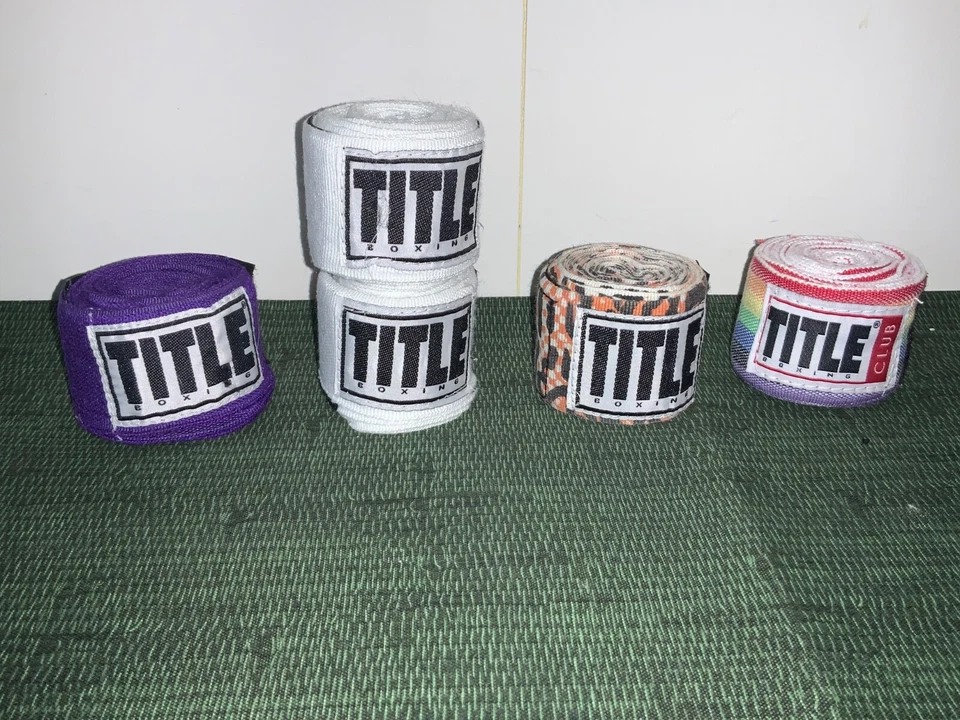 TITLE Boxing 180’ Semi Elastic Mexican Hand Wrap- Lot of Mismatched/ Multi color - Image 1 of 4
