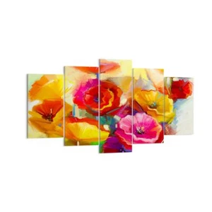 Wandbilder 160x85cm 5 tlg Leinwandbild Blumen Frühling Flora Garten XXL Bilder - Bild 1 von 10