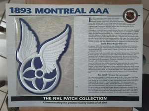 1893 Montreal AAA Willabee Ward NHL Throwback Hockey Team Logo Patch Karte - Bild 1 von 4