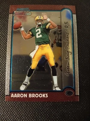 1999 AARON BROOKS BOWMAN CHROME NFL ROOKIE CARD RC #199 GB PACKERS NO SAINTS - Image 1 of 2