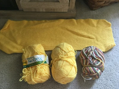 Yarn Bucilla Softex Yarn 4 Ply Worsted Acrylic Color 45 Yellow & Multi Skein 3 T - Image 1 of 4