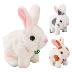 1x Educational Plush Rabbit Toy Simulation Bunny Walking Wiggling Ears Plush Toy - Picture 1 of 12