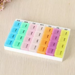 Large Monthly /Weekly /Daily Colour Pill Box Organiser 28 compartment dispenser - Picture 1 of 8