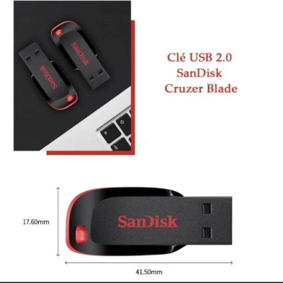 SanDisk Cruzer Blade 16 Go Carte Memoire (SDCS/16 Go) - Photo 1/4