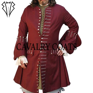 Cappotto Frock XVII secolo, cappotto Frock vittoriano, cappotto Frock da gentiluomo in lana bordeaux - Foto 1 di 2