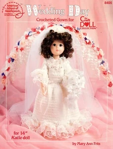 Wedding Day Gown Vintage Crochet Pattern 14" Katie Doll Mary Ann Frits - Picture 1 of 1