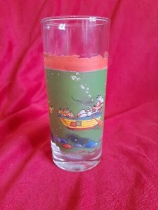 Vintage Diddl Mouse Rowing Ocean Straight Drinking Glass 12oz RARE Germany - Picture 1 of 5