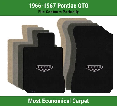 Alfombrillas de primera fila Lloyd Velourtex para Pontiac GTO 1966-1967 con logotipo de escudo GTO Foto 1 de 4