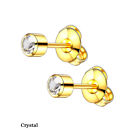 Ear Piercing Studs Earrings Stud Certified Sterile Gold Silver Colour 3mm *