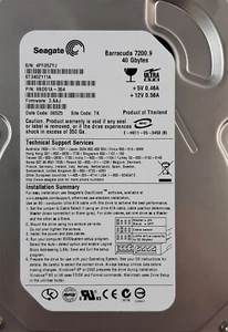 Seagate 9BD01A-304 ST3402111A Hard Disk Drive - 40GB BARRACUDA 7200.9 2MB PATA - Picture 1 of 4